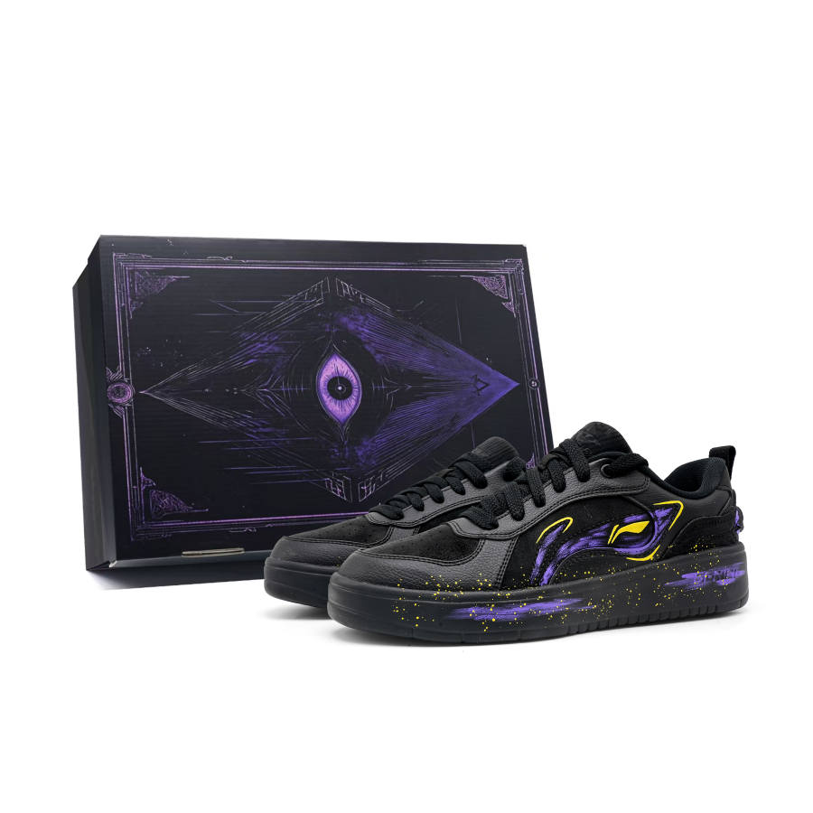 Li-Ning Li Ning Wheat Age Cushioning, Wear Resistant Low top Skateboard Shoes Men's Night Purple