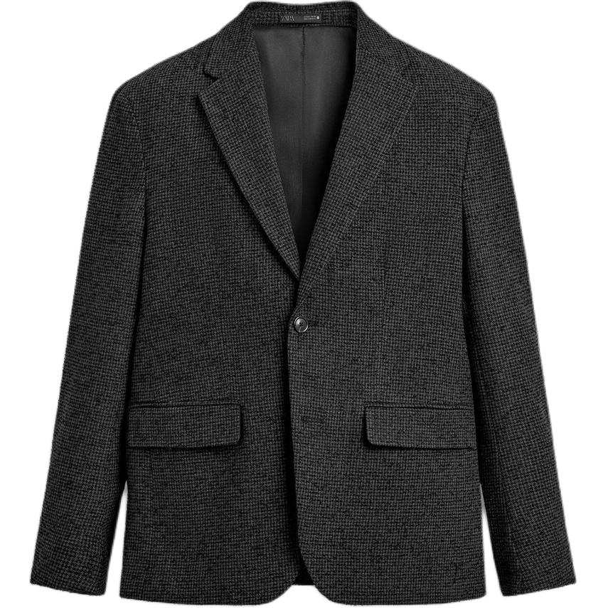 ZARA Business Suits Men's Coal Gray Moderate