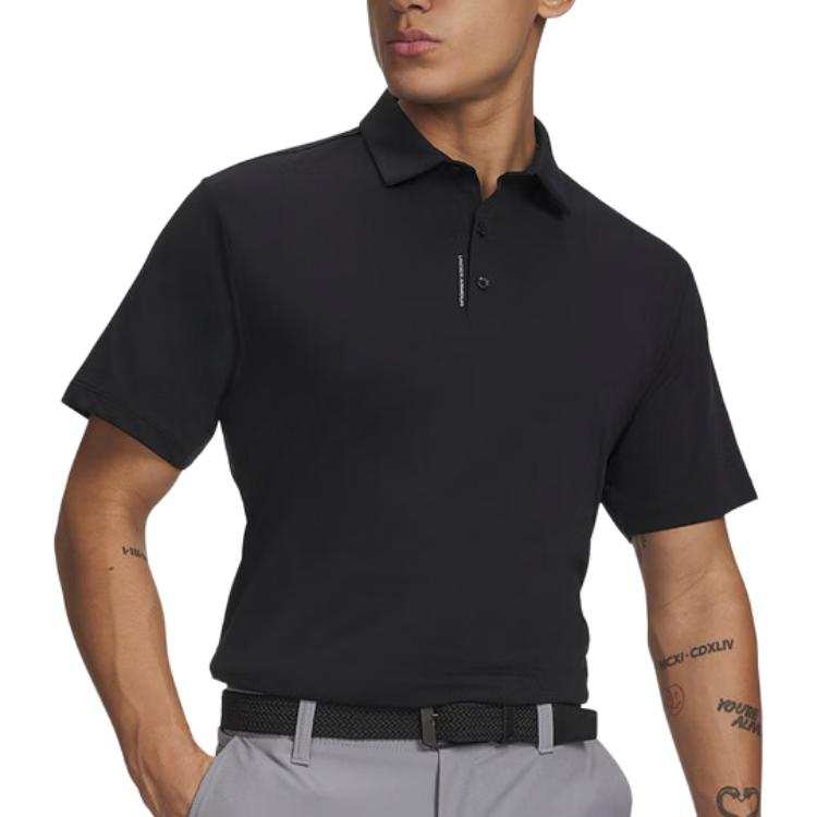 Under Armour Polo Shirts Men's Black Polo Collar Moderate