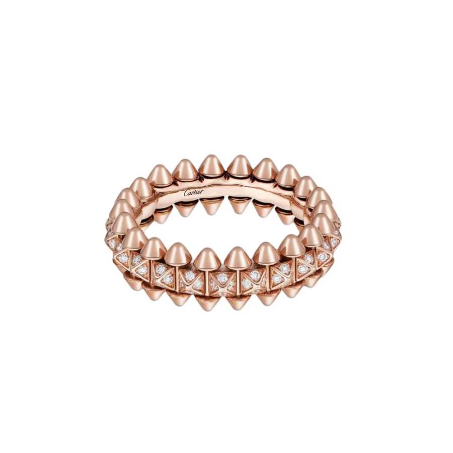 CARTIER CLASH DE CARTIER 18K Gold Diamond Rings Unisex Rose Gold