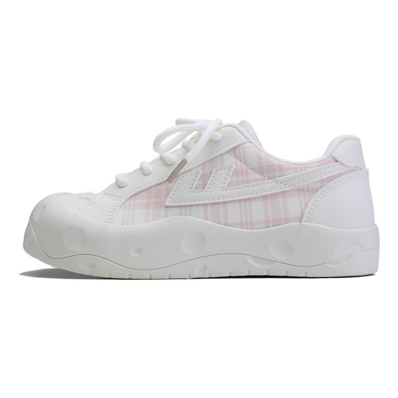 Warrior Synthetic Leather Low top Skateboard Shoes Women's Beige Pink