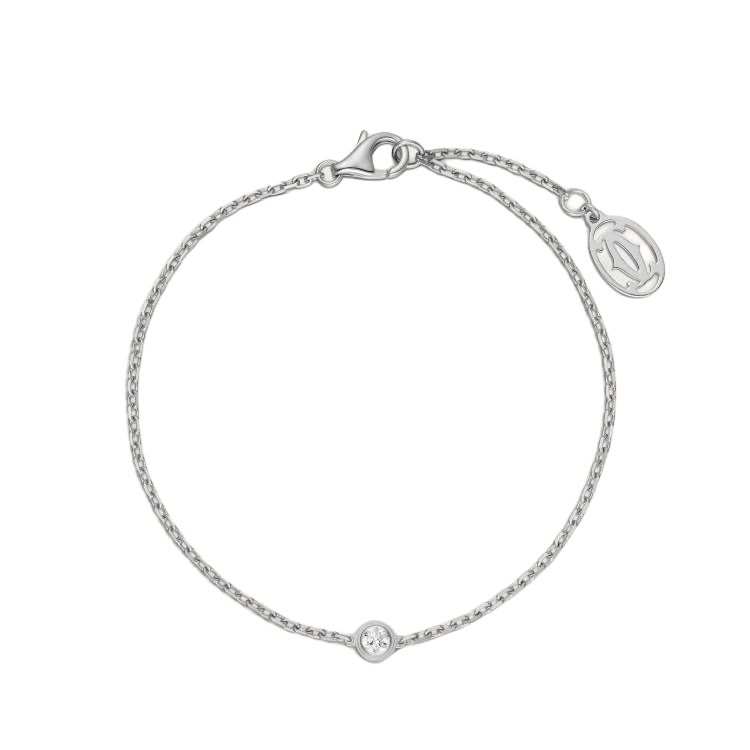 CARTIER D'Amour Collection 18K Gold Diamond Bracelets Unisex White Gold