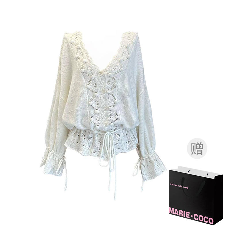 MARIE·COCO Knitwear Women's Top V Neck Moderate A Line