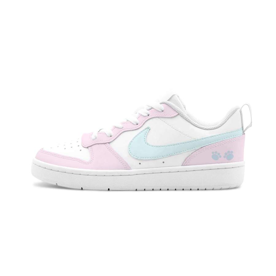 Nike Nike Court Borough 2 Soft And Cute Paw Prints Leather Slip Resistant Cushioning Abrasion Resistant Low top