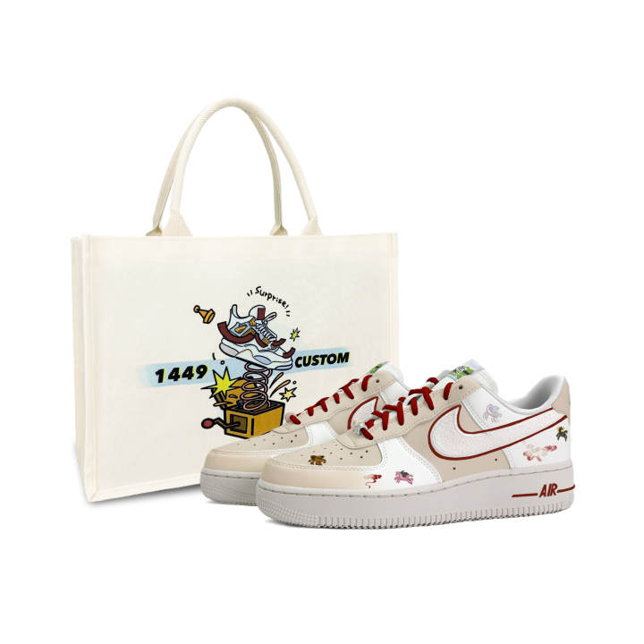 Nike Nike Air Force 1 Low top Skateboard Shoes Women's Yellow White