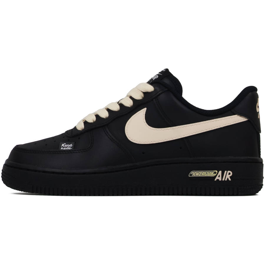 Nike Nike Air Force 1 Abrasion Resistant Abrasion Resistant Low top Skateboard Shoes Unisex Black Rice White