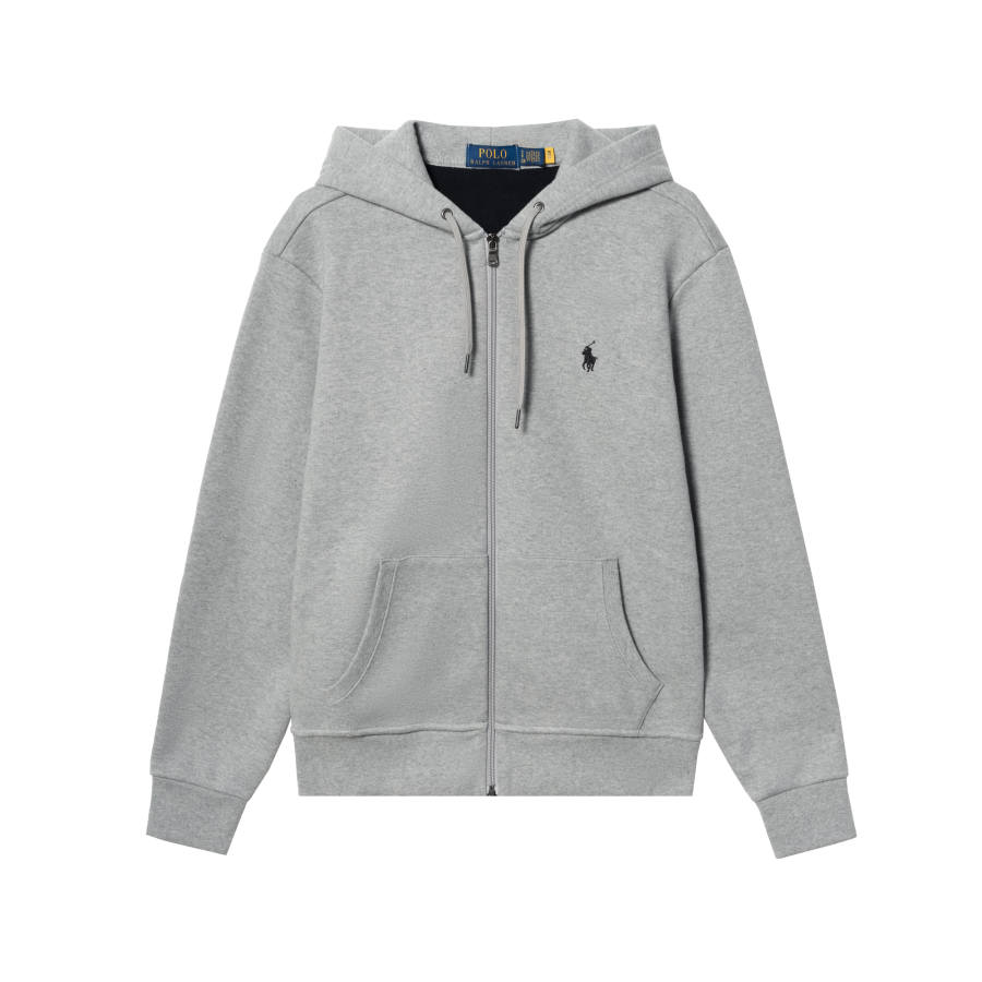 Polo Ralph Lauren FW25 Zipper Cardigan Fleece Lined Long Sleeved Sweatshirt Men's Light Gray