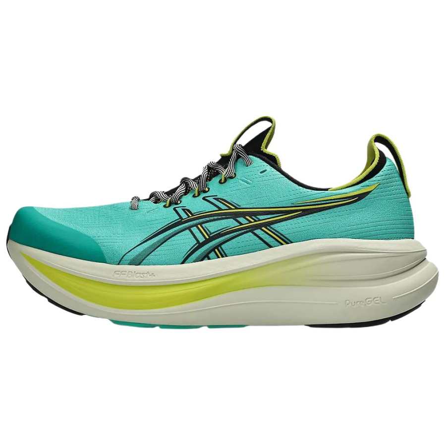 ASICS GEL NIMBUS 28 Trail Running Shoes Men's Aurora Green Black