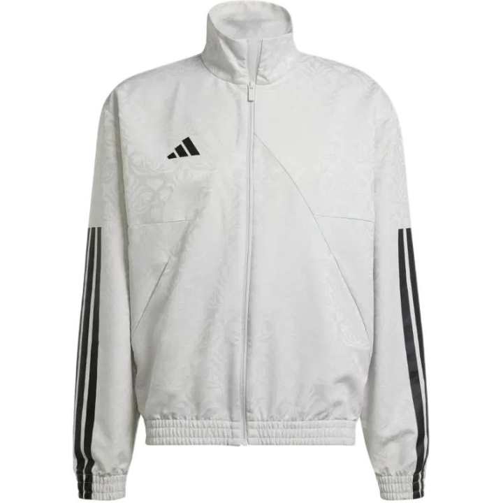 Adidas Adidas Jackets Men's Gray/Black Stand Collar Moderate Straight Fit