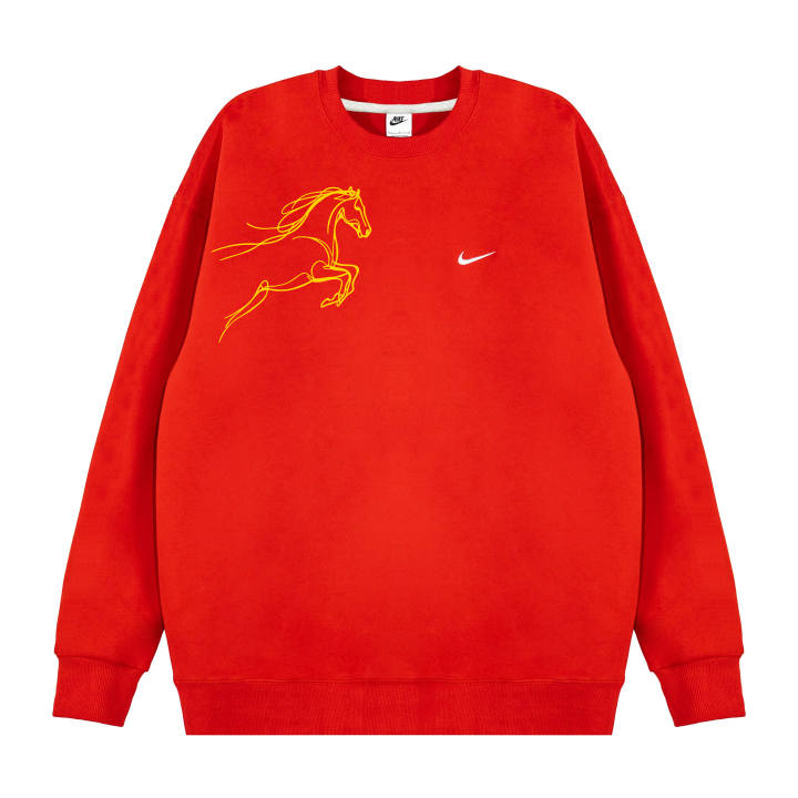 Nike Nike Sweatshirts Unisex Red Crew Neck Moderate Regular