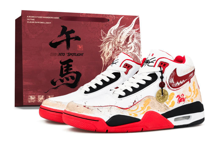 Nike Nike Flight Legacy Mid top Vintage Basketball Shoes Unisex White Red