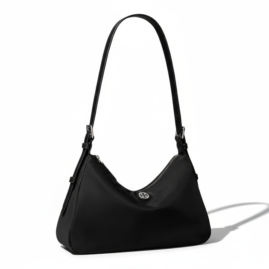TORY BURCH TORY BURCH Adjustable Detachable Strap Fabric Shoulder Bag Small Women's Black