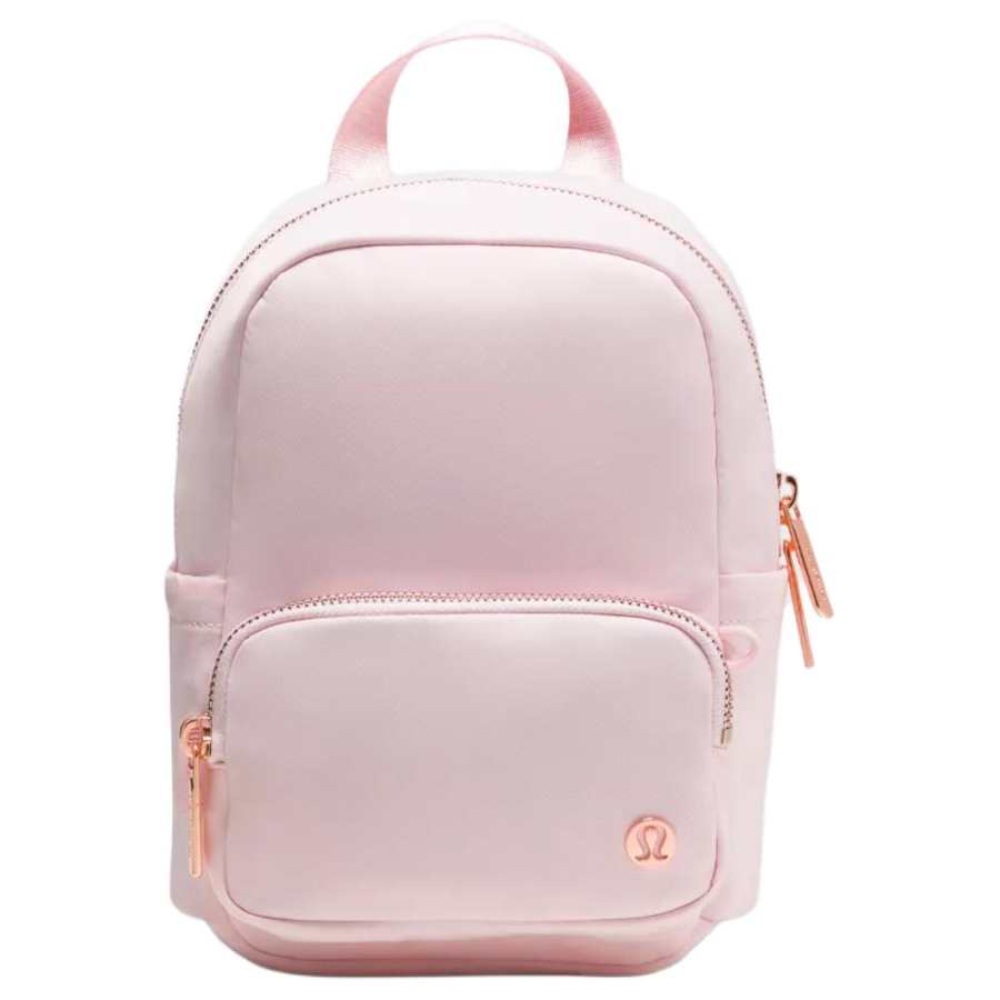 Lululemon Everywhere Nylon Backpack Mini Women's Pearl Powder & Quirky Khaki & Rose Gold