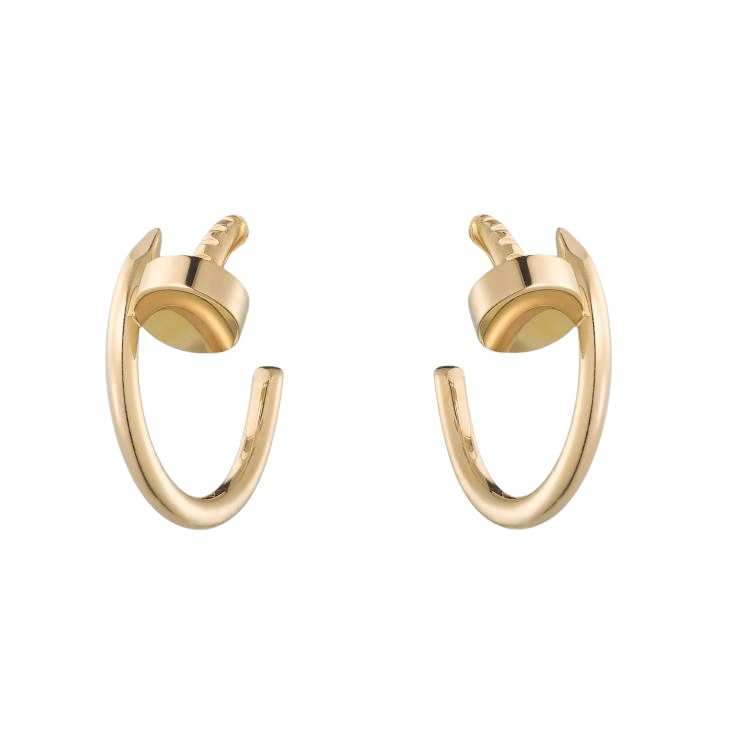 CARTIER JUSTE UN CLOU 18K Gold Earrings Unisex Gold