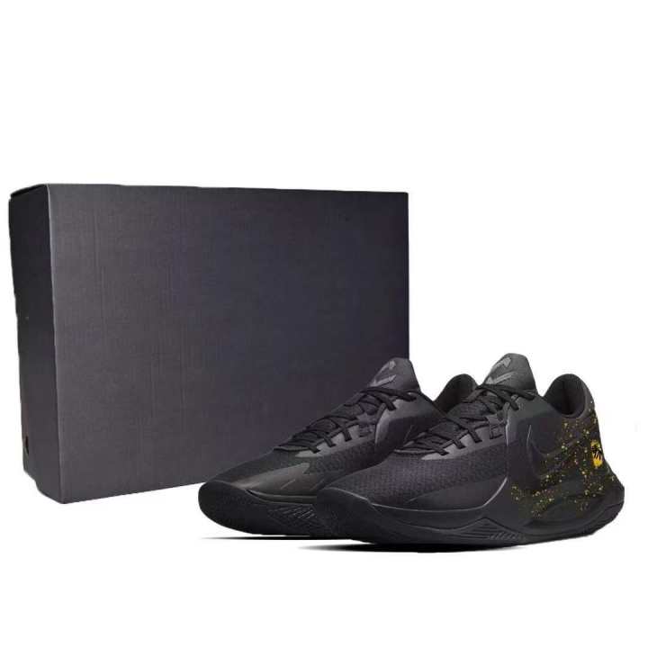 Nike Nike Precision 6 Abrasion Resistant Low top Basketball Shoes Men's Black Gold