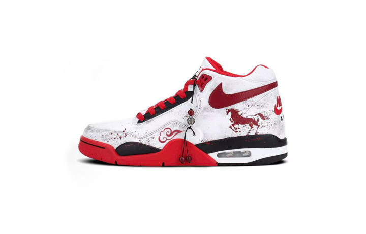 Nike Nike Flight Legacy Vintage Basketball Shoes Men's Mid Top White Red Black