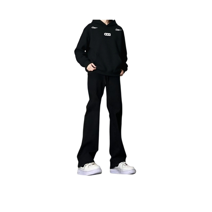 HUANQIU Jeans Unisex Moderate Flared Pants