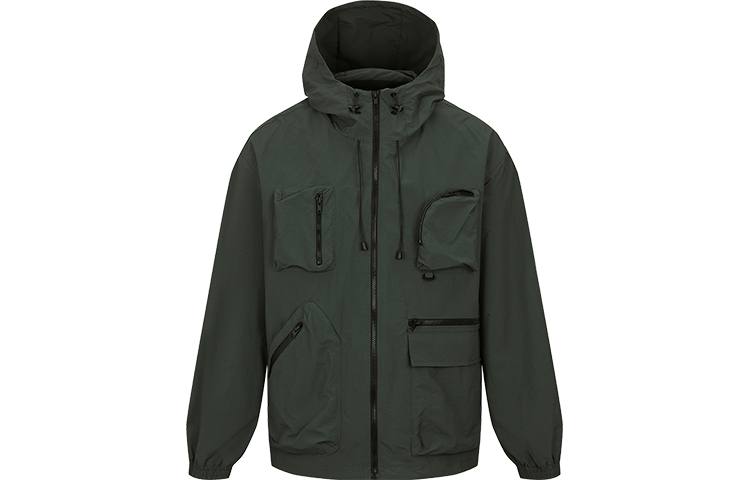 URBAN REVIVO Jackets Men's Gray Green Hooded Moderate Other