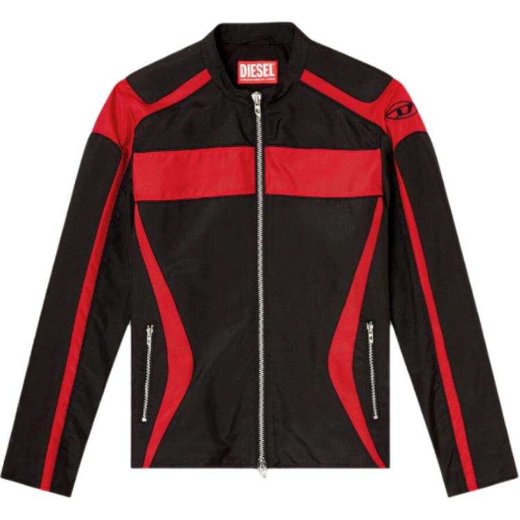 DIESEL DIESEL Jackets Men's Black Red Stand Collar Moderate Other