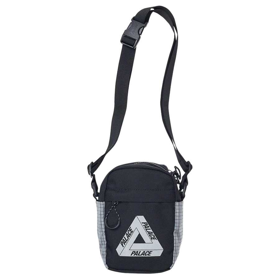 PALACE Zip Closure Nylon Shoulder Bag, Crossbody Bag Regular Unisex Black
