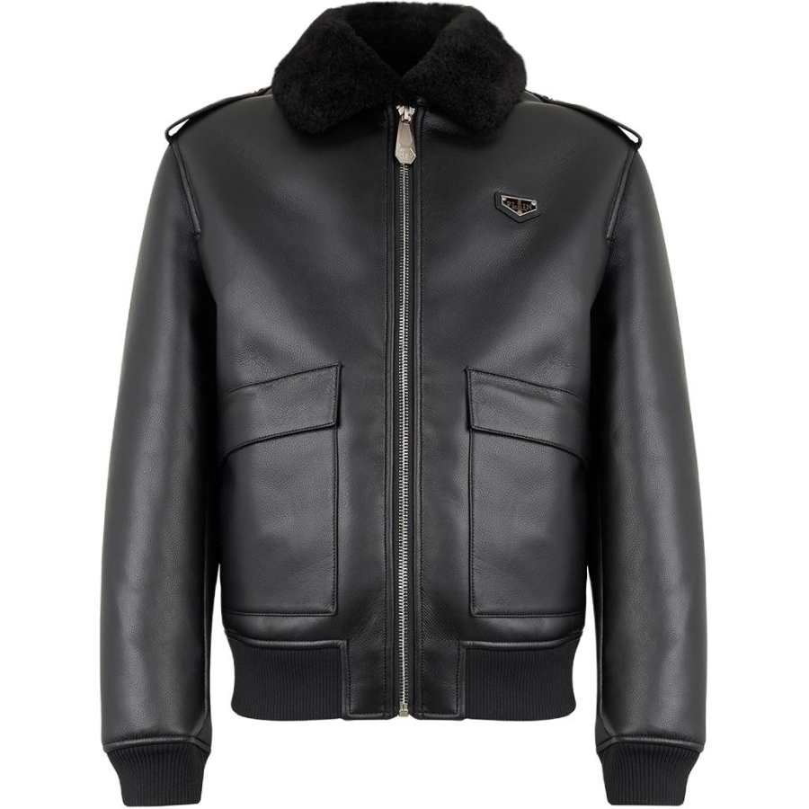 PHILIPP PLEIN Philipp Plein shearling-texture-collar jacket