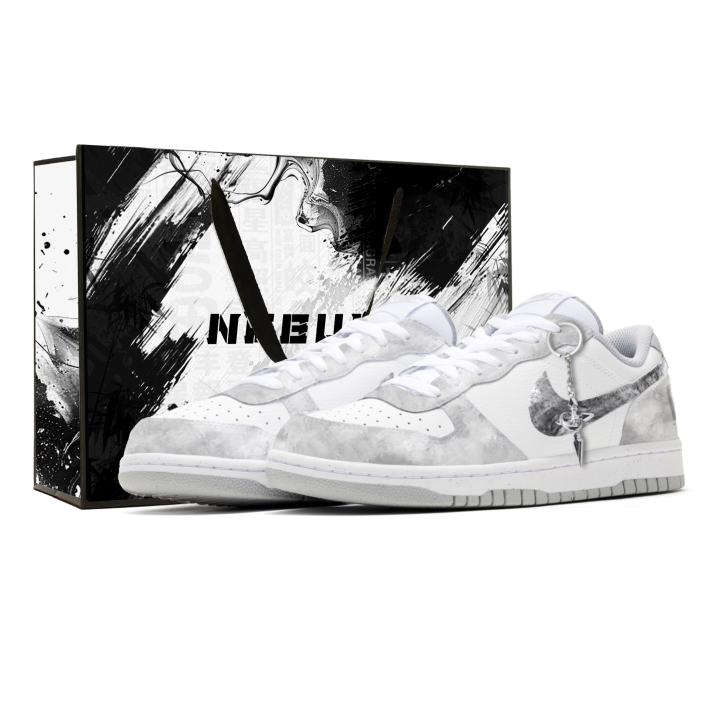 Nike Nike Big Mist Gray Star Sea Abrasion Resistant Abrasion Resistant Low top Skateboard Shoes Men's White Gray