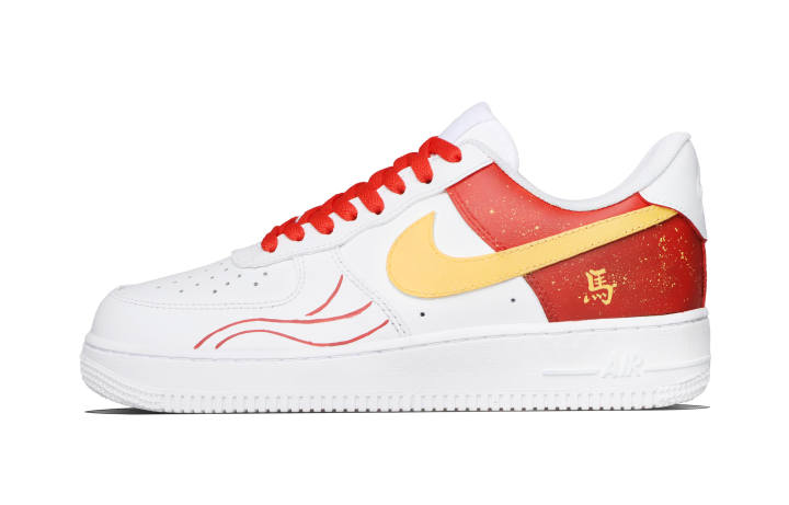 Nike Nike Air Force 1 Pegasus Flow Cow Leather Abrasion Resistant Abrasion Resistant Low top Skateboard Shoes Unisex Yellow