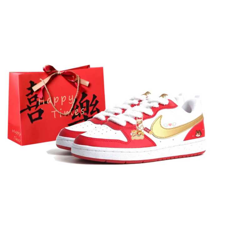 Nike Nike Court Borough 2 Cute Horse Joy, Kung Fu Rabbit Leather Cushioning Abrasion Resistant Slip Resistant