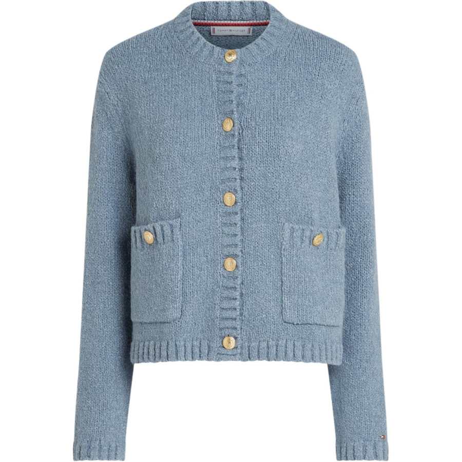 Tommy Hilfiger Sweaters Women's Blue Crew Neck Moderate Cardigan