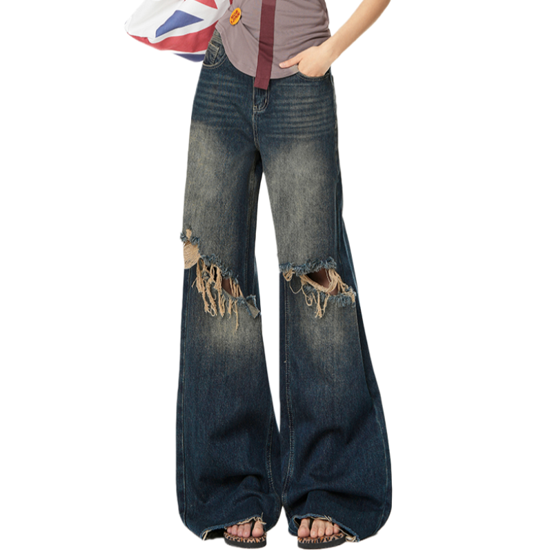 Cotton Gene Jeans Women's Moderate Wide Leg Pants