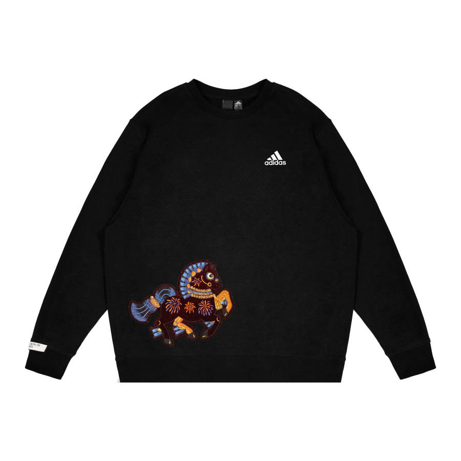 Adidas Adidas Sweatshirts Unisex Black Crew Neck Moderate Regular