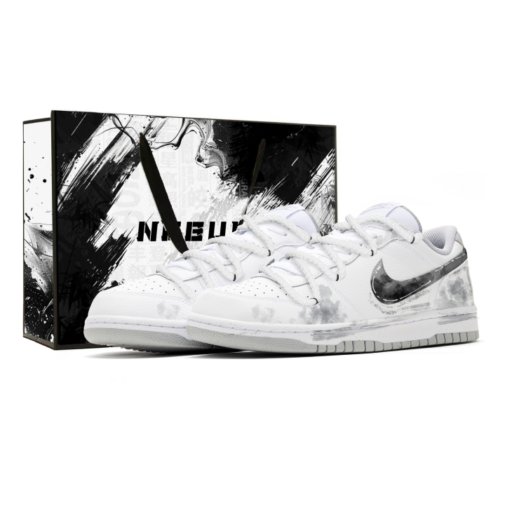 Nike Nike Big Smoky Ink Trace Abrasion Resistant Breathable Low top Skateboard Shoes Men's Gray