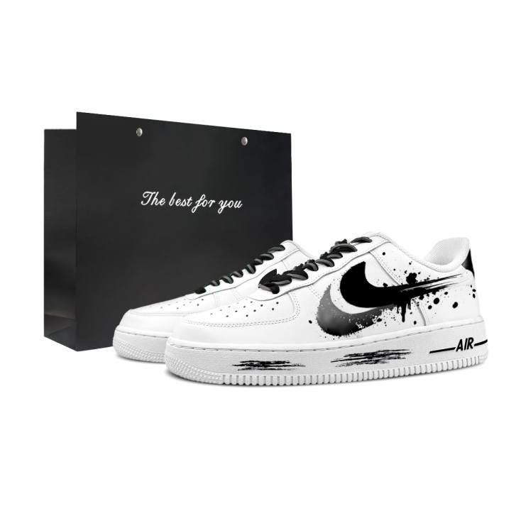 Nike Nike Air Force 1 Low top Skateboard Shoes Unisex Black White
