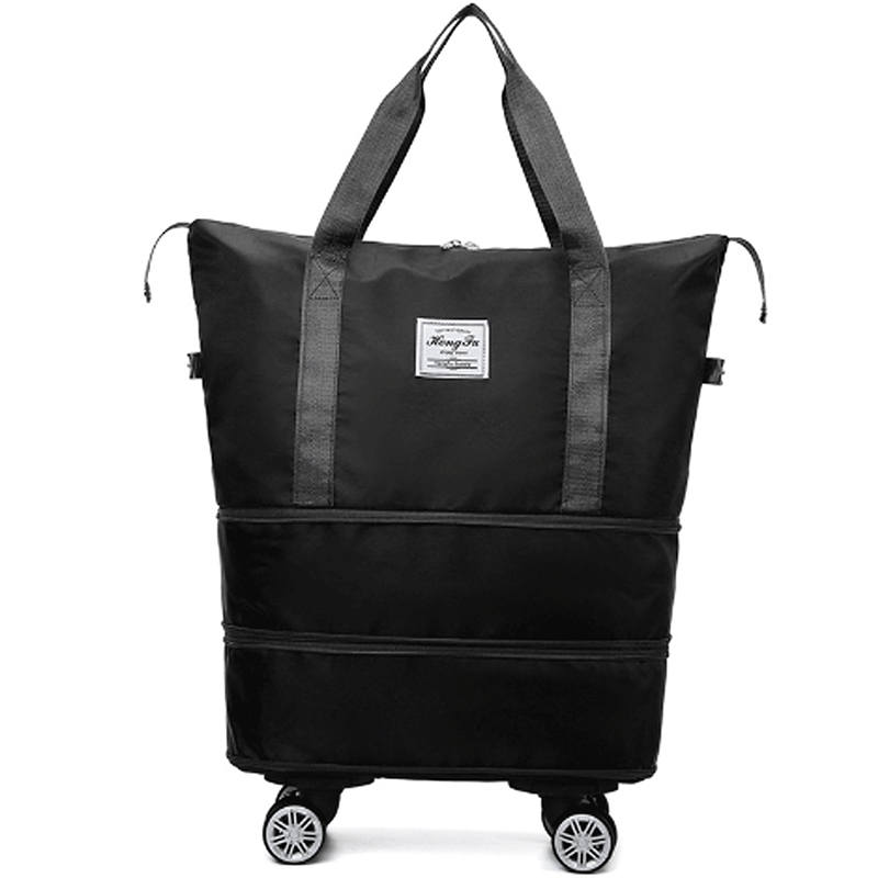 Tonlion Oxford Fabric Trolley Bag Unisex Black/Minimalist Black