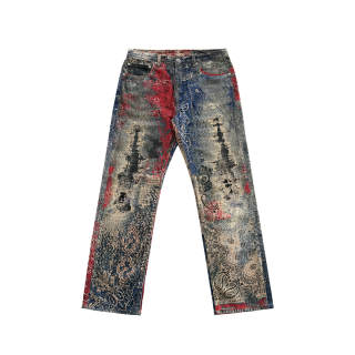Haonanhuang Jeans Unisex Moderate Straight Fit Pants