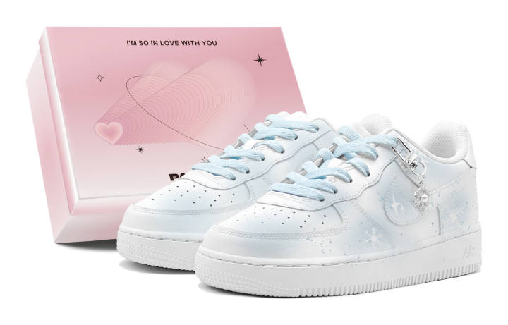 Nike Nike Air Force 1 Air Force 1, Couple's, Romantic Favor, Ice Star Beads, Refreshing, Minimalist Style Versatile Low top