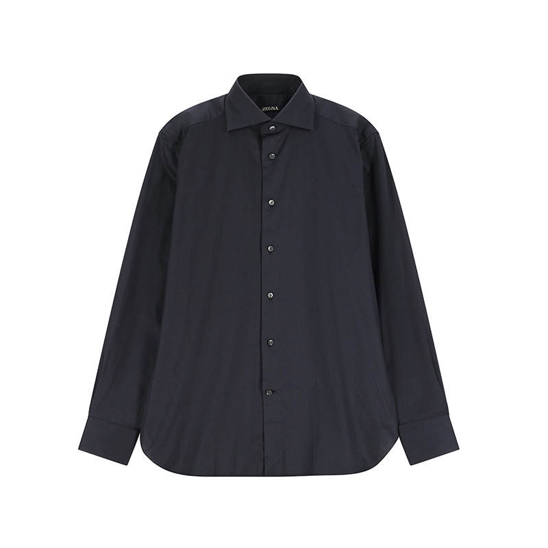 Ermenegildo Zegna Shirts Men's Night Blue Lapel Moderate Other