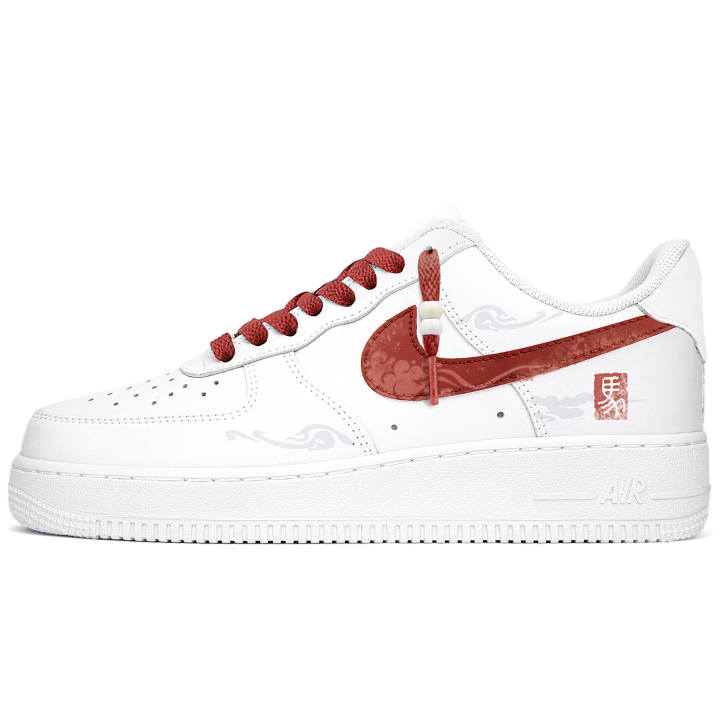 Nike Nike Air Force 1 Ma Zhihongtu Low top Skateboard Shoes Men's Beige Red