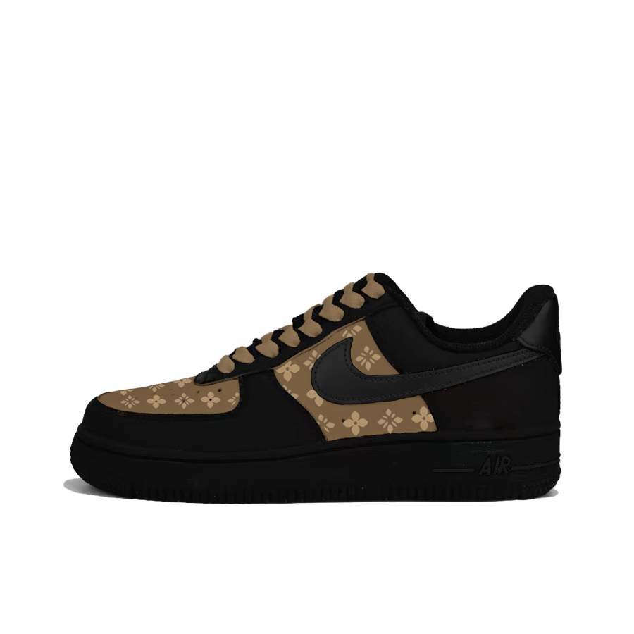 Nike Nike Court Vision Wooden Case Leather Abrasion Resistant Slip Resistant Low top Skateboard Shoes Unisex Black Brown