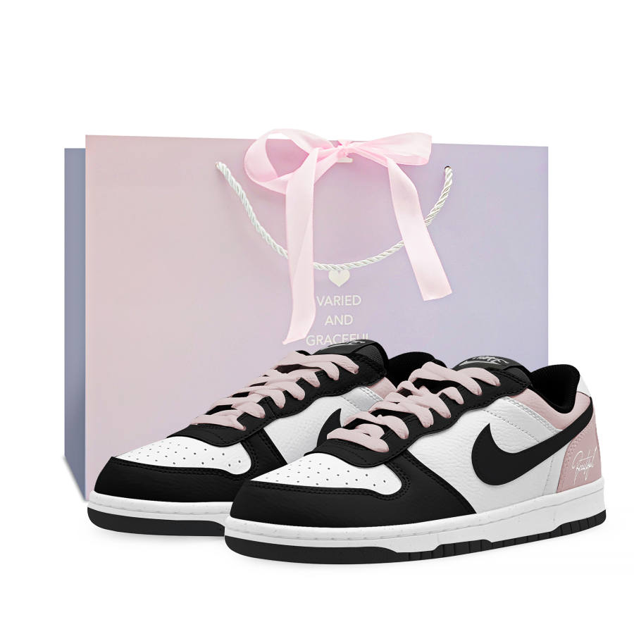 Nike Nike Big Low Lu Cushioning Abrasion Resistant Slip Resistant Low top Skateboard Shoes Unisex Black Pink