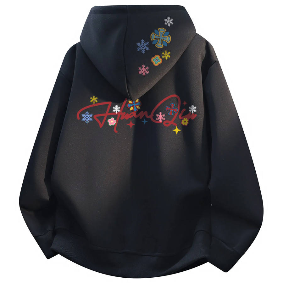 HUANQIU Sweatshirts Unisex Hooded Thickened Cardigan