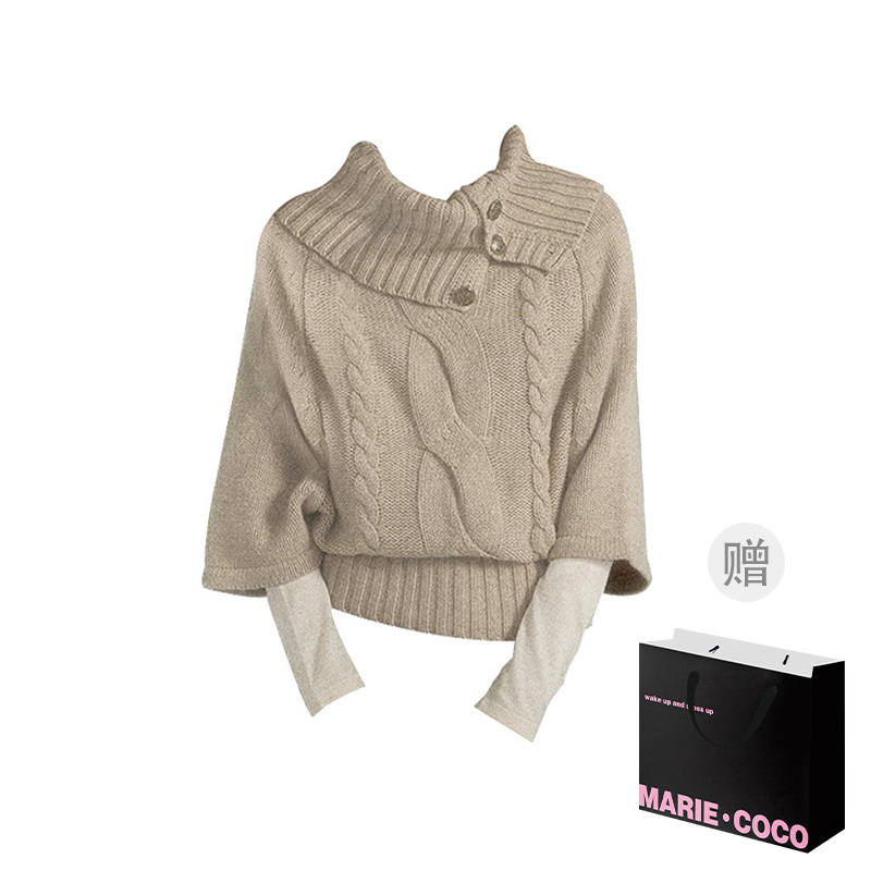 MARIE·COCO Knitwear Women's Top Lapel Moderate Cloak