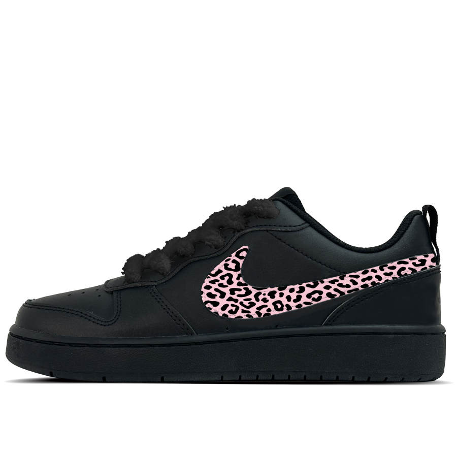 Nike Nike Court Borough Velvet Panther Leather Slip Resistant Abrasion Resistant Low top Kids' Skateboarding Shoes