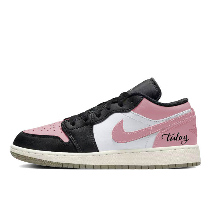 Jordan Jordan Air Jordan 1 Pink Ink Shadow Synthetic Leather, Leather Slip Resistant Abrasion Resistant Low top