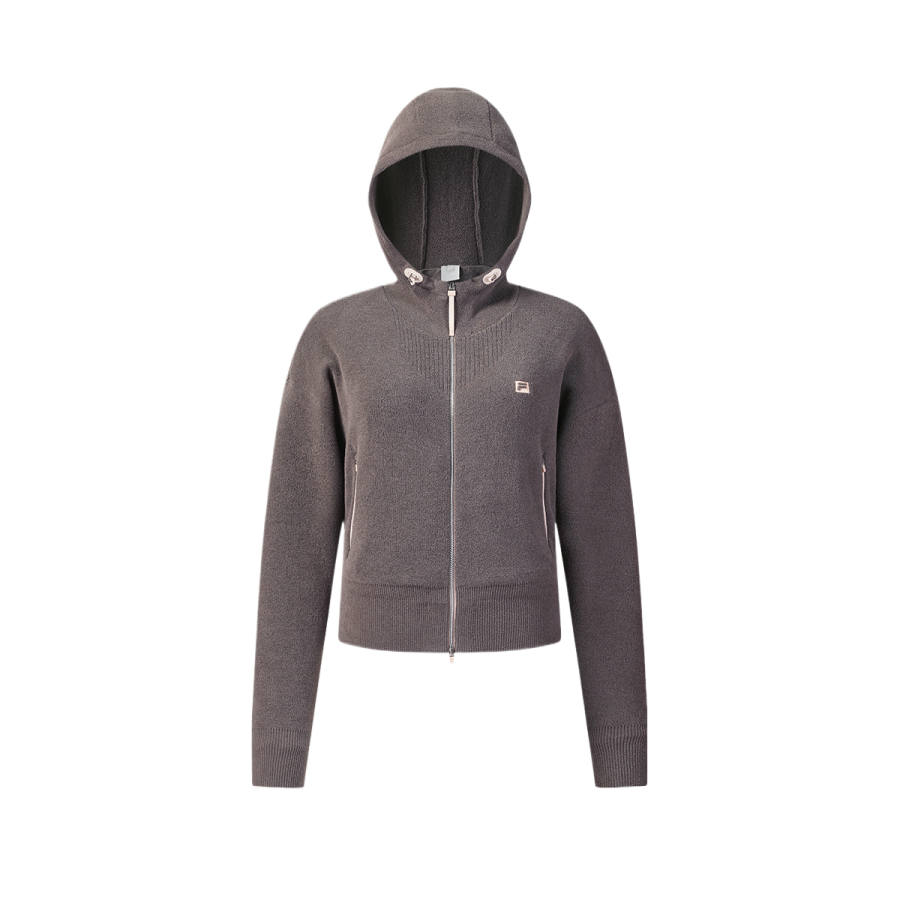 FILA Knitwear Women's Dazzle Gray Hooded Moderate