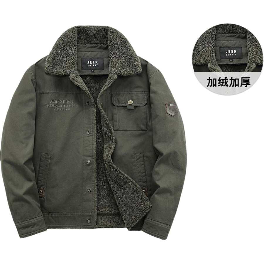 JEEP SPIRIT Jackets Men's Lapel Thickened Hard Shell