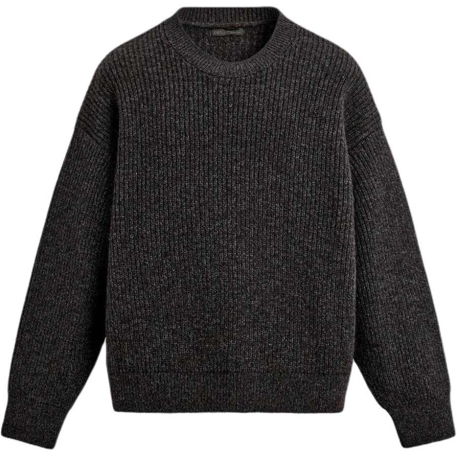 ZARA ZARA Sweaters Men's Black Crew Neck Moderate