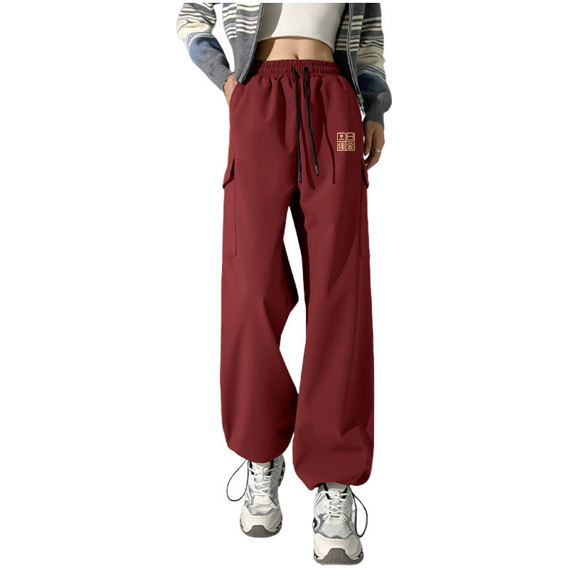 MINISO Cargo Pants Women's Thickened And Fleece Lined Straight Fit Pants