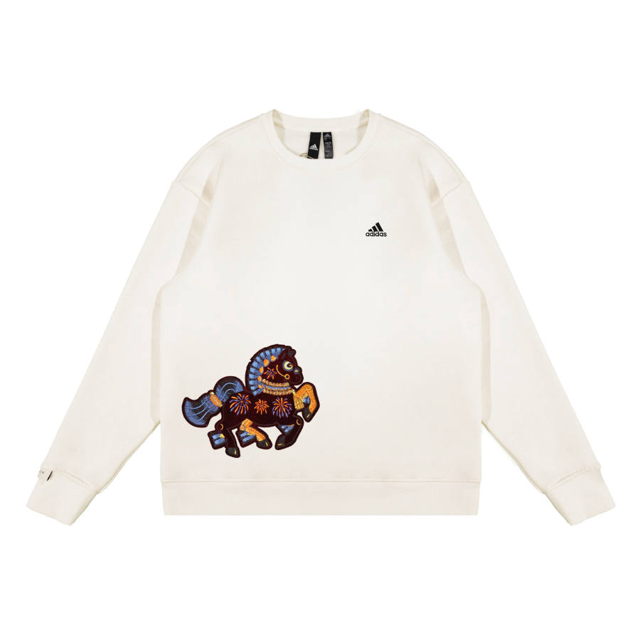 Adidas Adidas Sweatshirts Unisex White Crew Neck Moderate Regular