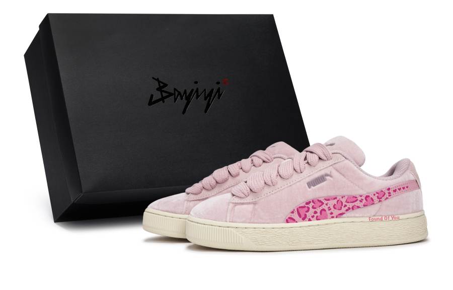 PUMA Suede XL 811 Manufacturing, Love Leopard, Special Shoe Box Low top Skateboard Shoes Women's Pink